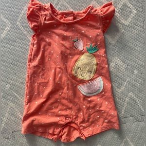 Coral 6-9mo romper